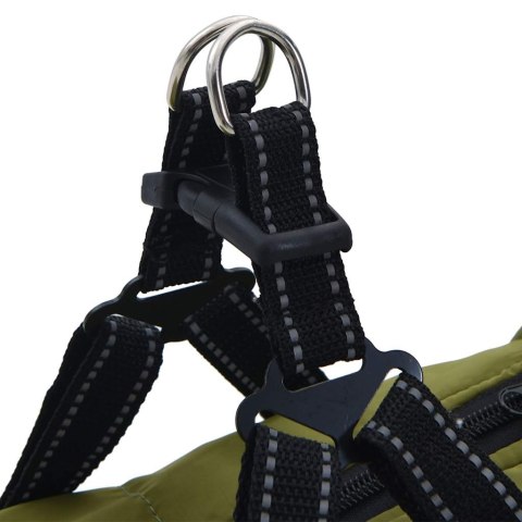 PŁASZCZ UBRANKO KURTECZKA DLA PSA Z SZELKAMI WODOODPORNY ZIELONY 6XL