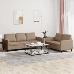 2-OSOBOWA SOFA Z PODUSZKAMI CAPPUCCINO SZTUCZNA SKÓRA