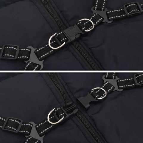 PŁASZCZ UBRANKO KURTECZKA DLA PSA Z SZELKAMI WODOODPORNY GRANATOWY 5XL