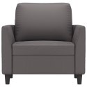 FOTEL SZARY 60CM OBITY SZTUCZNĄ SKÓRĄ