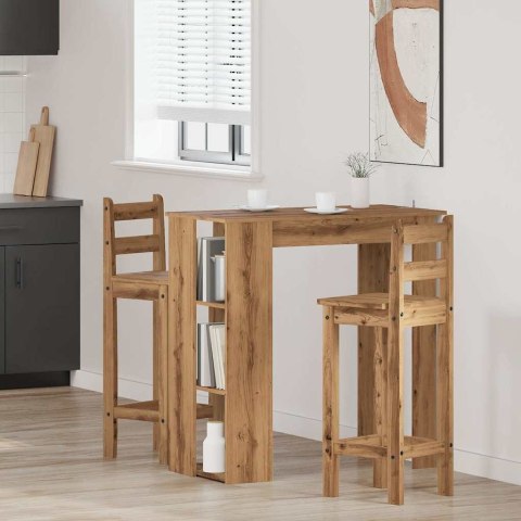 STOLIK BAROWY Z PÓŁKAMI DĄB ARTISAN 102X50X103,5CM