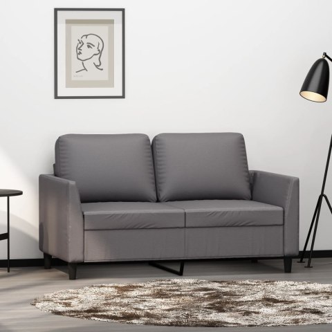 2-OSOBOWA SOFA SZARY 120CM SZTUCZNA SKÓRA