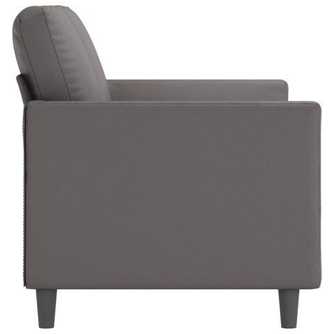 2-OSOBOWA SOFA SZARY 120CM SZTUCZNA SKÓRA