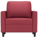 FOTEL WINNA CZERWIEŃ 60CM OBITY SZTUCZNĄ SKÓRĄ