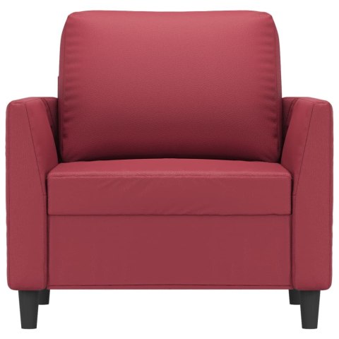 FOTEL WINNA CZERWIEŃ 60CM OBITY SZTUCZNĄ SKÓRĄ