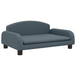 SOFA DLA DZIECI CIEMNOSZARA 70X45X30CM OBITA TKANINĄ