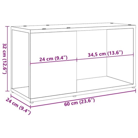 SZAFKA POD TV STARE DREWNO 60X24X32CM