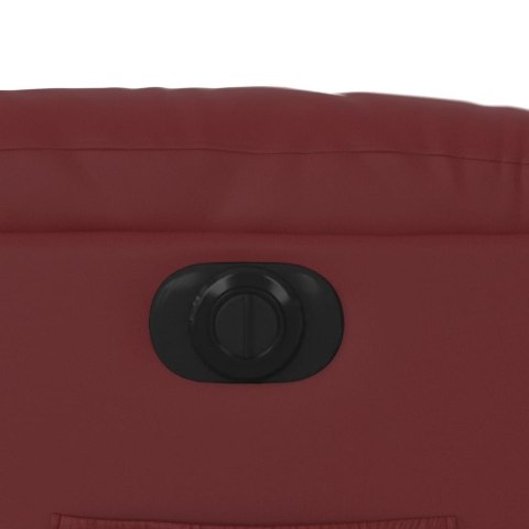 ELEKTRYCZNY FOTEL ROZKŁADANY WINNA CZERWIEŃ SZTUCZNA SKÓRA