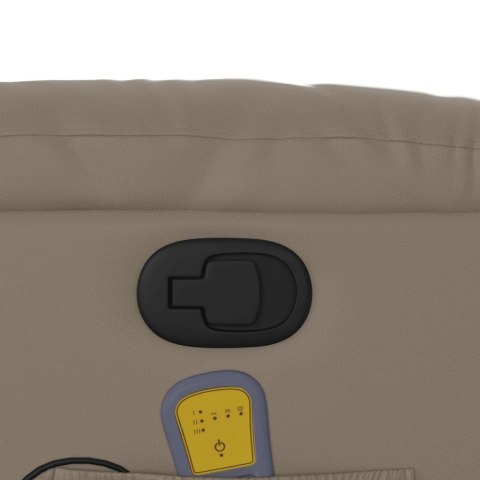 PODNOSZONY FOTEL MASUJĄCY ROZKŁADANY CAPPUCCINO EKOSKÓRA