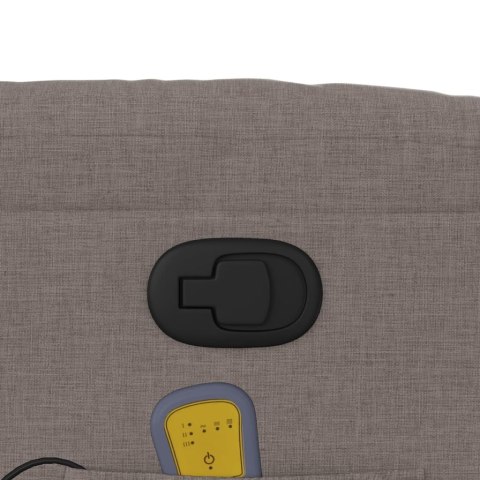 PODNOSZONY FOTEL MASUJĄCY ROZKŁADANY KOLOR TAUPE TKANINA