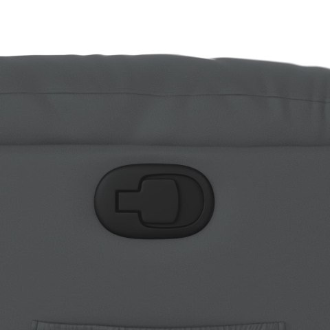 PODNOSZONY FOTEL ROZKŁADANY SZARY OBITY SZTUCZNĄ SKÓRĄ