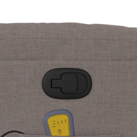 ROZKŁADANY FOTEL MASUJĄCY TAUPE OBITY TKANINĄ