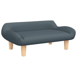 SOFA DLA DZIECI CIEMNOSZARA 70X40X24CM OBITA TKANINĄ