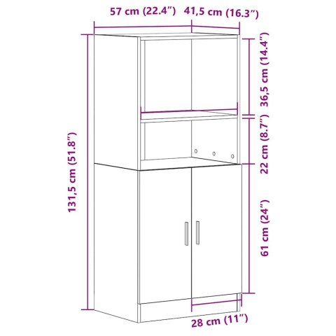 SZAFKA KUCHENNA SZAROŚĆ BETONU 57X41 5X131 5CM