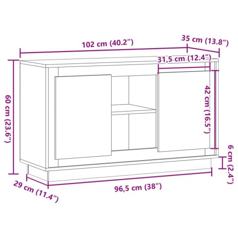 KOMODA DĄB ARTISAN 102X35X60CM