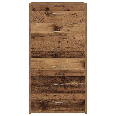 KOMODA Z 6 SZUFLADAMI STARE DREWNO 50X34X96CM