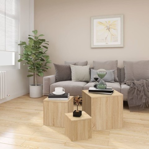 STOLIKI BOCZNE 3 SZT. DĄB SONOMA