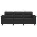 3-OSOBOWA SOFA CZARNY 180CM TAPICEROWANA MIKROFIBRĄ