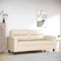 SOFA 2-OSOBOWA BEŻOWY 140CM TAPICEROWANA MIKROFIBRĄ