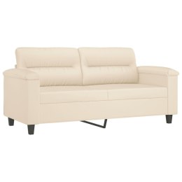 SOFA 2-OSOBOWA BEŻOWY 140CM TAPICEROWANA MIKROFIBRĄ