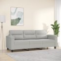 3-OSOBOWA SOFA JASNOSZARY 180CM TAPICEROWANA MIKROFIBRĄ