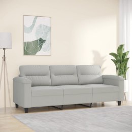 3-OSOBOWA SOFA JASNOSZARY 180CM TAPICEROWANA MIKROFIBRĄ