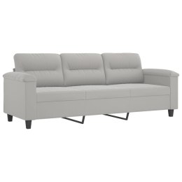3-OSOBOWA SOFA JASNOSZARY 180CM TAPICEROWANA MIKROFIBRĄ