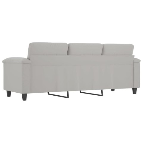3-OSOBOWA SOFA JASNOSZARY 180CM TAPICEROWANA MIKROFIBRĄ