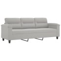 3-OSOBOWA SOFA Z PODUSZKAMI JASNOSZARA 180CM MIKROFIBRA