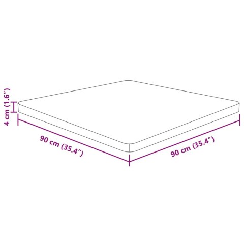 KWADRATOWY BLAT DO STOLIKA 90X90X4CM SUROWE DREWNO DĘBOWE