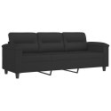 3-OSOBOWA SOFA Z PODUSZKAMI CZARNA 180CM MIKROFIBRA