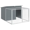 BUDA DLA PSA Z WYBIEGIEM ANTRACYTOWA 153X194X110CM STAL