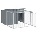 BUDA DLA PSA Z WYBIEGIEM ANTRACYTOWA 153X194X110CM STAL