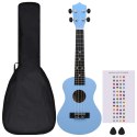 UKULELE SOPRANOWE Z POKROWCEM DLA DZIECI BŁĘKITNE 23"