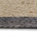 RĘCZNIE WYKONANY DYWANIK JUTA CIEMNOSZARA KRAWĘDŹ 240CM