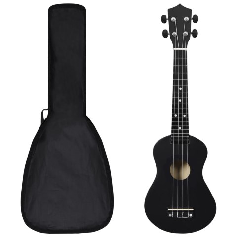 UKULELE SOPRANOWE Z POKROWCEM DLA DZIECI CZARNE 23"