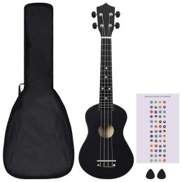 UKULELE SOPRANOWE Z POKROWCEM DLA DZIECI CZARNE 23