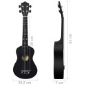 UKULELE SOPRANOWE Z POKROWCEM DLA DZIECI CZARNE 23"