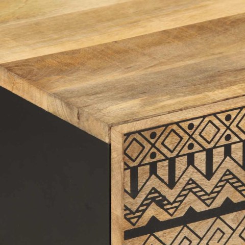 STOLIK KAWOWY CZARNY 100X54X40CM LITE SUROWE DREWNO MANGO