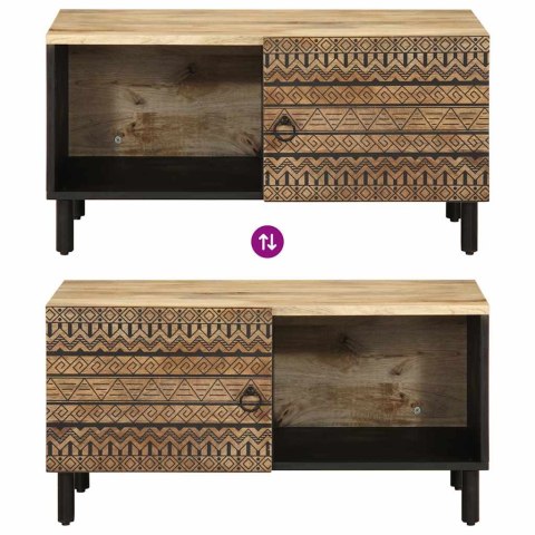 STOLIK KAWOWY CZARNY 80X50X40CM LITE SUROWE DREWNO MANGO