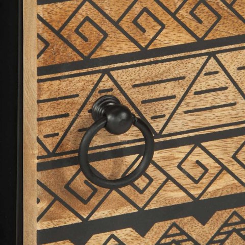 STOLIK KAWOWY CZARNY 80X50X40CM LITE SUROWE DREWNO MANGO