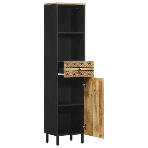 SZAFKA ŁAZIENKOWA 38X33,5X160CM LITE DREWNO MANGO