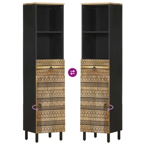 SZAFKA ŁAZIENKOWA 38X33,5X160CM LITE DREWNO MANGO