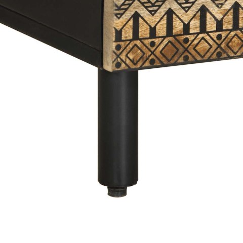 SZAFKA POD TV CZARNE 100X33,5X46CM SUROWE LITE DREWNO MANGO