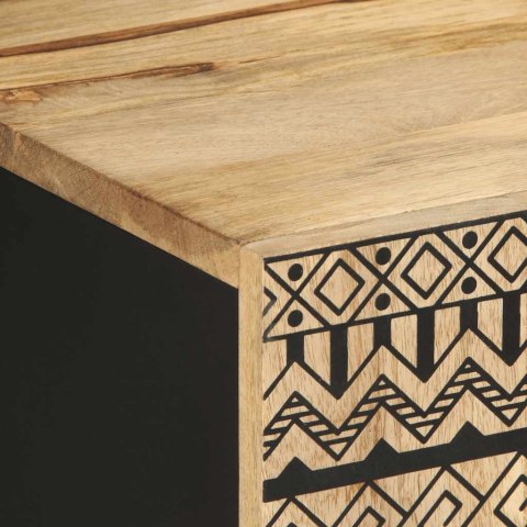 SZAFKA POD TV CZARNE 105X33,5X46CM LITE SUROWE DREWNO MANGO