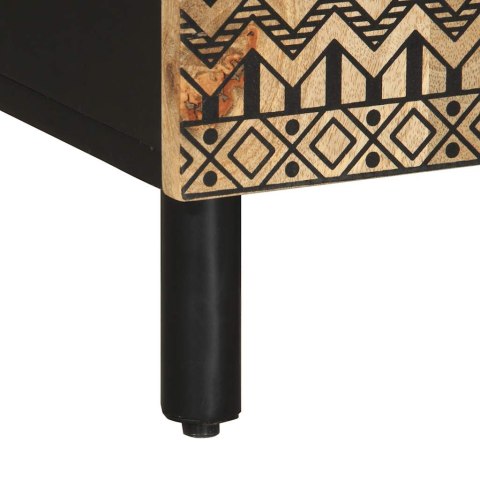 SZAFKA POD TV CZARNE 105X33,5X46CM LITE SUROWE DREWNO MANGO