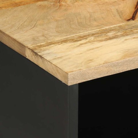 SZAFKA POD TV CZARNE 80X33,5X46CM SUROWE LITE DREWNO MANGO