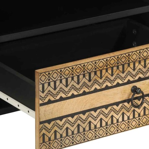 SZAFKA POD TV CZARNE 80X33,5X46CM SUROWE LITE DREWNO MANGO