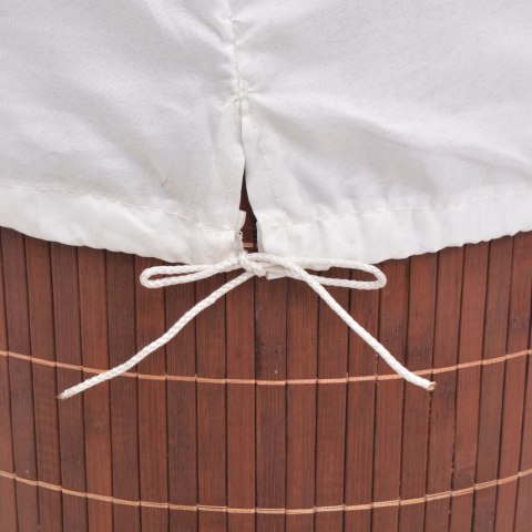 BAMBUSOWY KOSZ NA PRANIE OKRĄGŁY BRĄZOWY