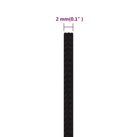 LINA ROBOCZA CZARNA 2MM 50M POLIESTER